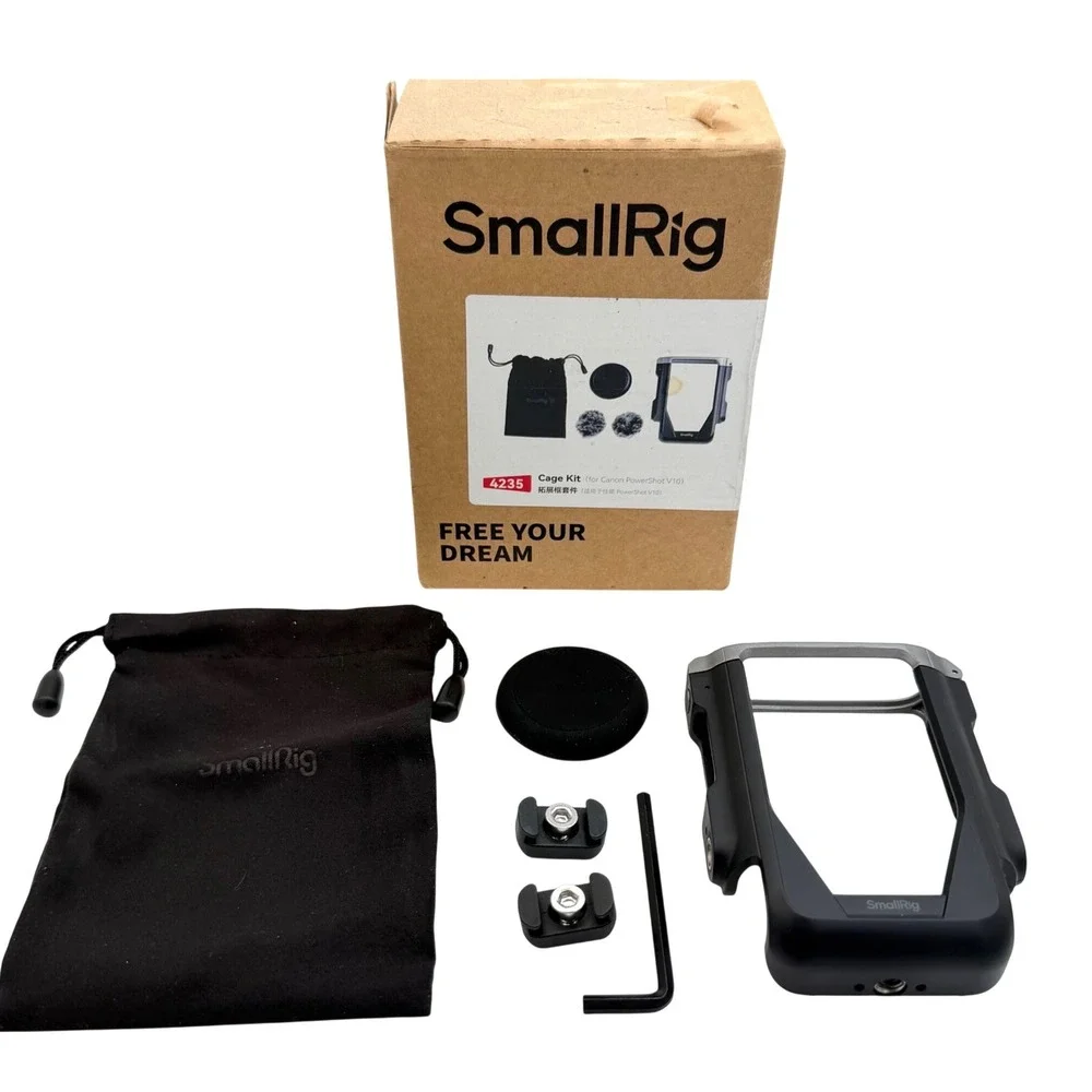 SmallRig Cage Kit 4235 Canon PowerShot V10 Black Vlogging Rig W/ Box Used Good